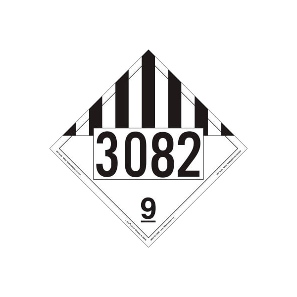 American Labelmark Co LabelMaster ZRV19-82 Miscellaneous Dangerous Goods Placard, UN3082, Rigid Vinyl, 25/Pack ZRV19-82 - main